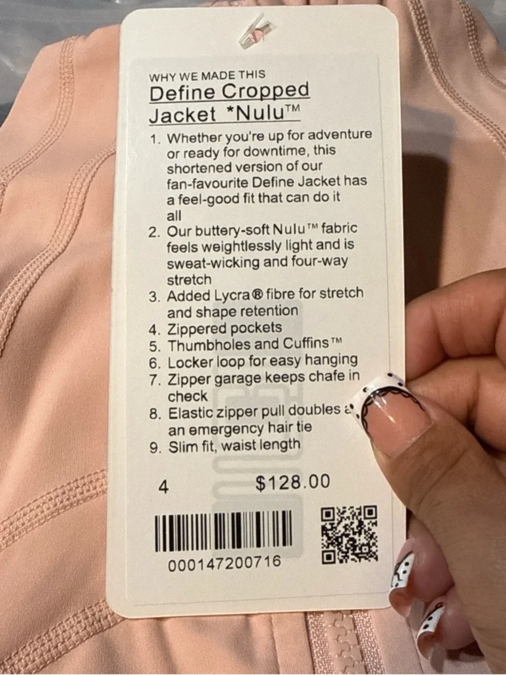 lululemon define jacket Women's in Blush Pink